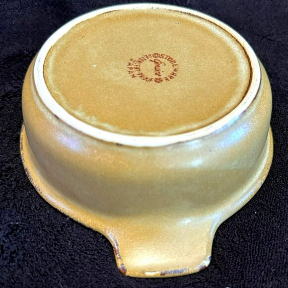 VTG Retro Stoneware Covered Casserole Dish With Geometric Pattern Made in Japan - Picture 6 of 7